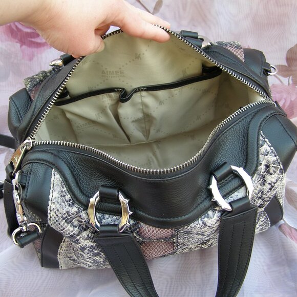 NEW Aimee Kestenberg Leather Snake Print Handbag - Picture 13 of 16